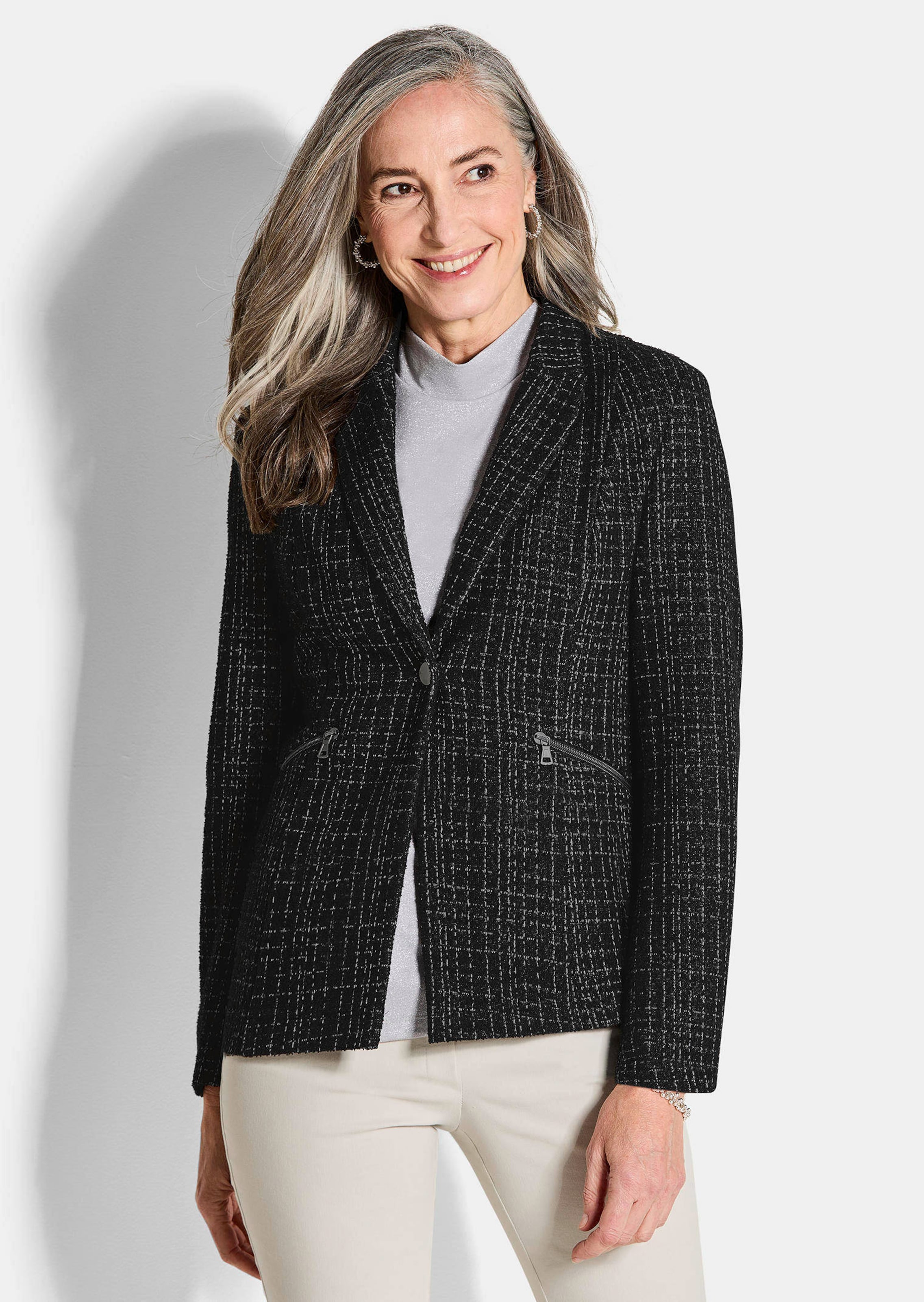 Blazer en jersey, aspect tweed