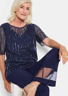 T-shirt en maille filet orné de paillettes thumbnail 4