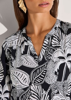 Kleid mit sommerlichem Print in leichter Viskosequalität thumbnail 6