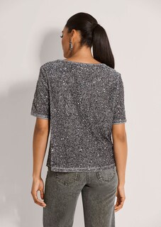 T-shirt à paillettes et manches mi-longues thumbnail 4