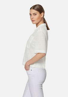 Kurzarm-Bluse im Boxy-Style mit Lochstickerei thumbnail 5