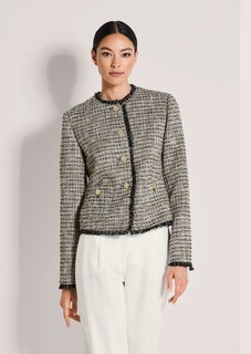 Tweedblazer mit Fransendetails und Glanzgarn thumbnail 2