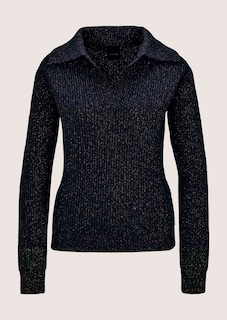 Schimmernder Pullover mit Polo-Kragen thumbnail 7