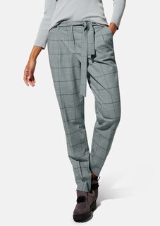 Karo-Bundfaltenhose mit Bindegürtel thumbnail 2