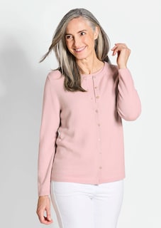 Kaschmirstrickjacke mit Rundhalsausschnitt thumbnail 1