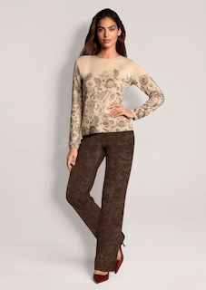 Pull en cachemire avec imprimé floral thumbnail 3