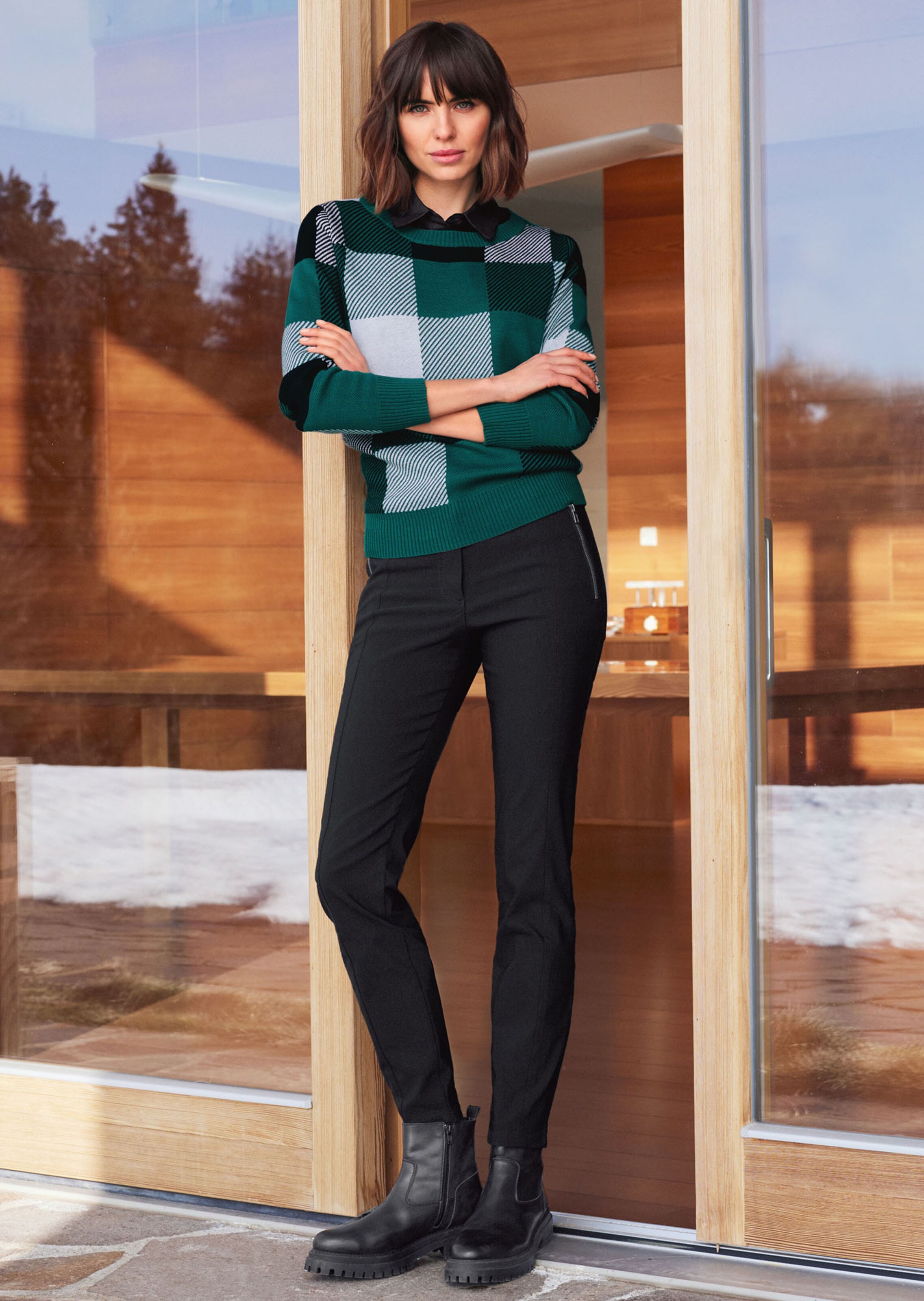 Jacquardpullover aus reiner Baumwolle