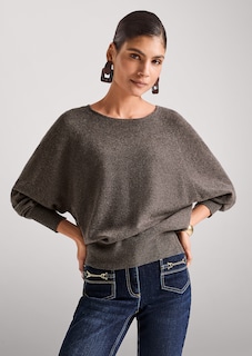 Kaschmirpullover mit Fledermausärmeln thumbnail 1