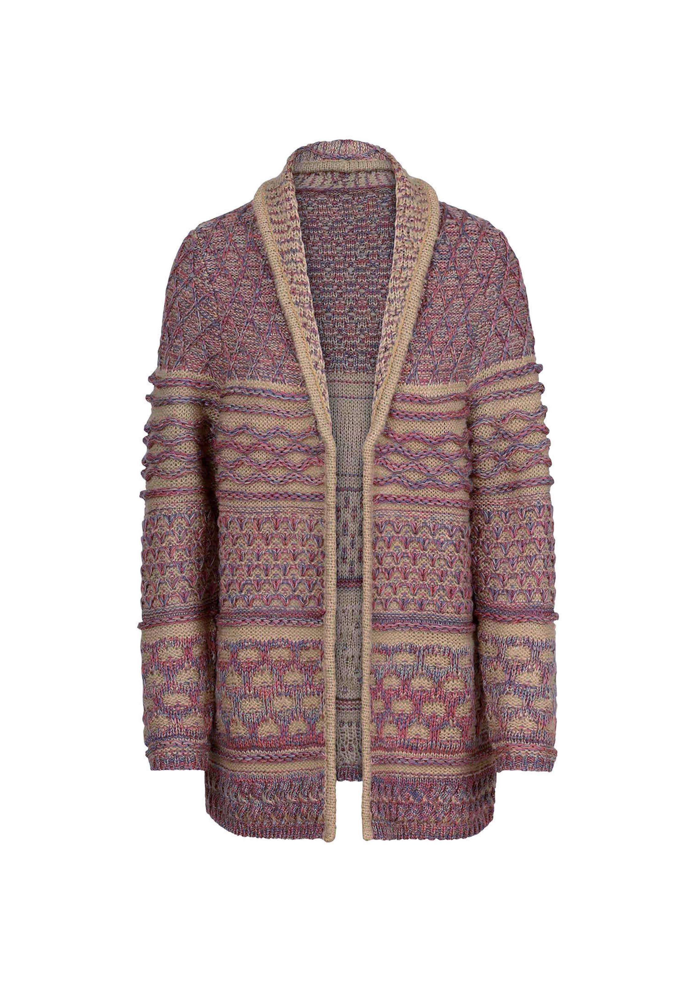 Cardigan avec col châle dans un mélange de motifs