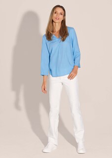Schlupf-Bluse mit Ärmelriegeln thumbnail 3