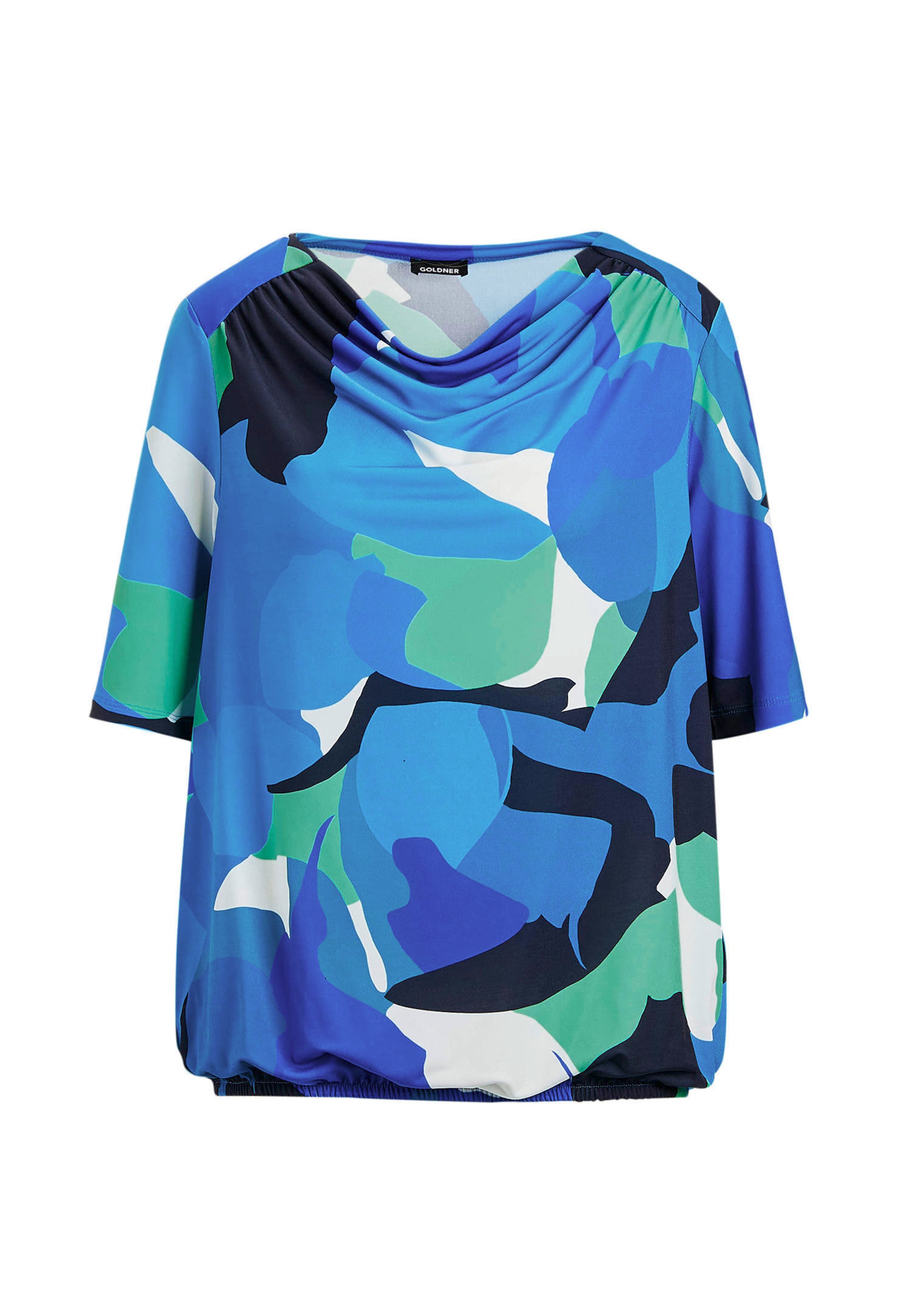 Shirt met print en watervalhals