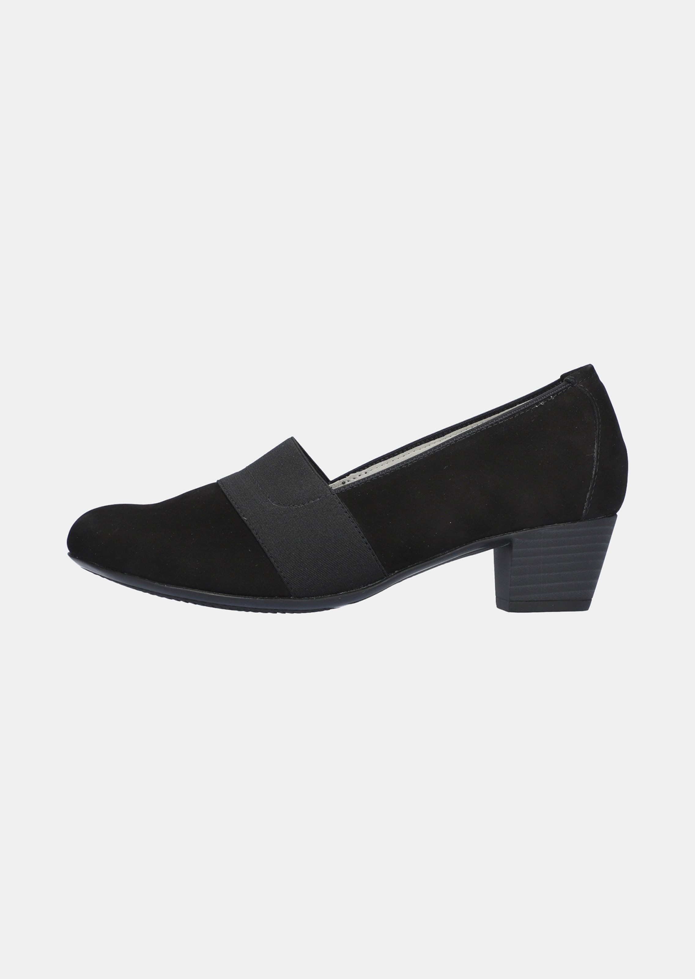 Pumps aus Nubukleder mit Blockabsatz