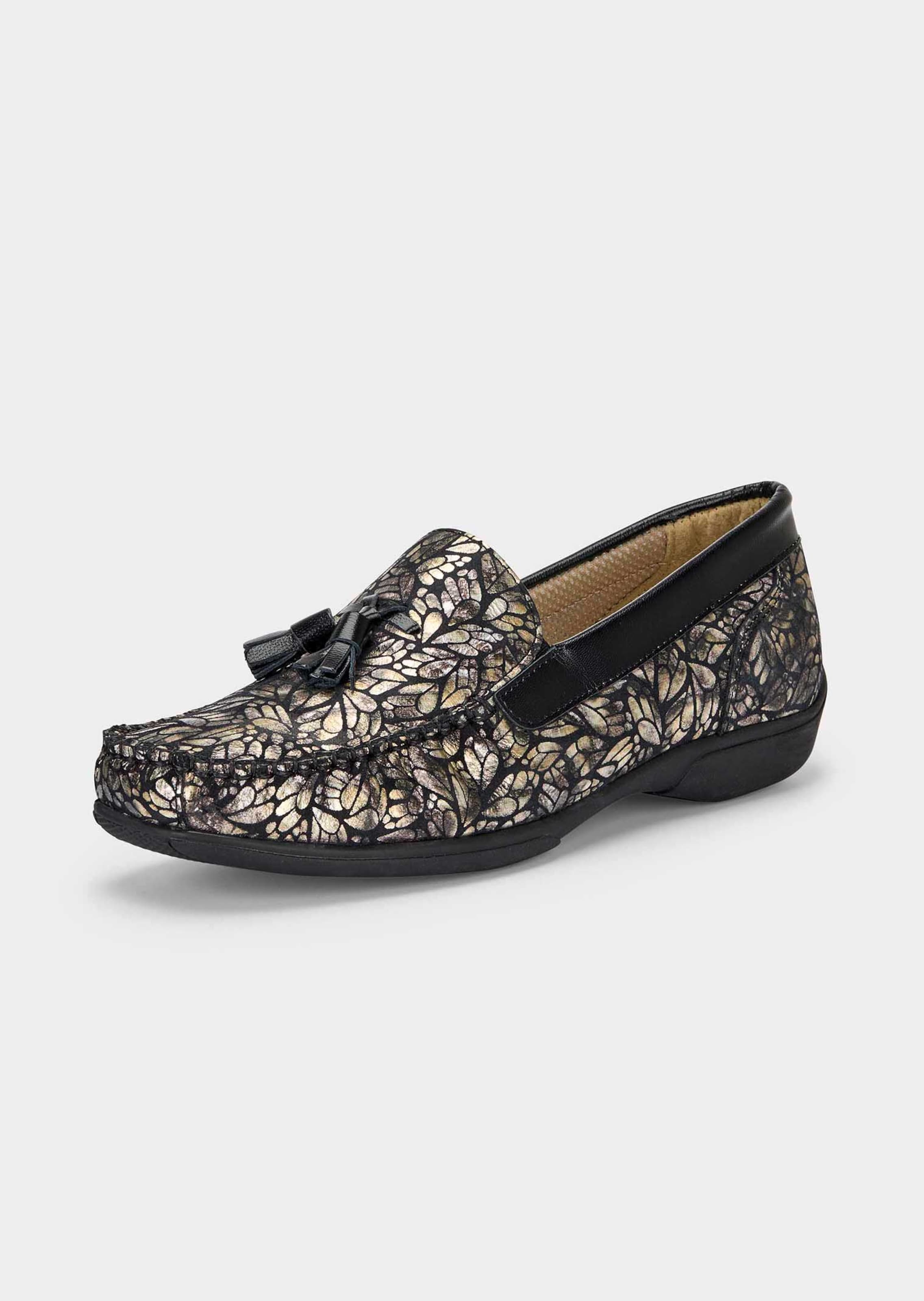Mocassins en cuir gaufré avec pampille décorative