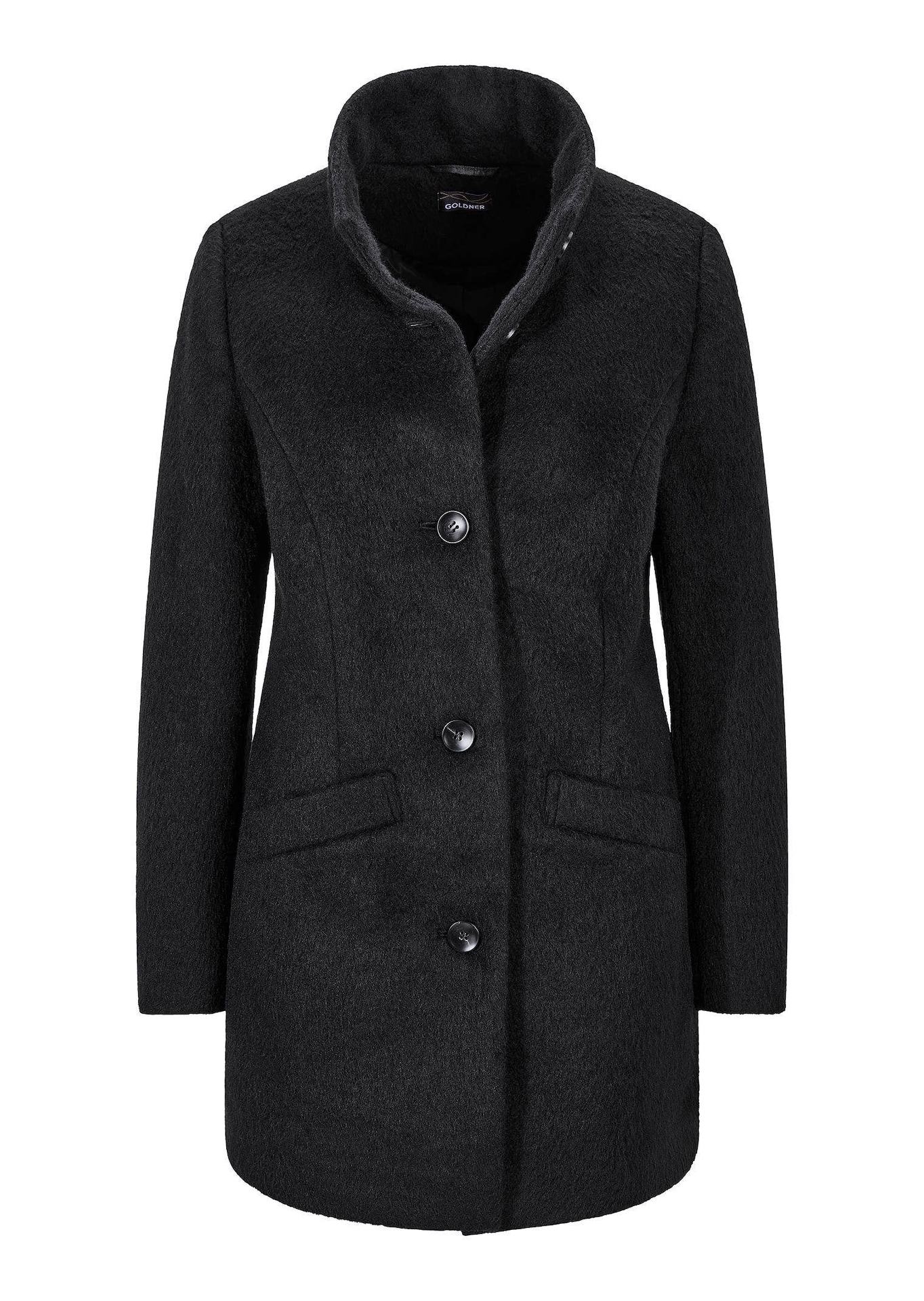 Manteau laineux avec col montant