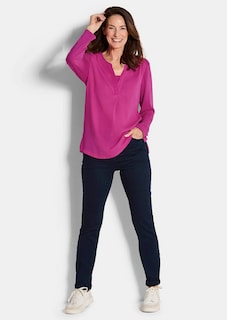 Blusenshirt mit Chiffon-Einsatz thumbnail 2