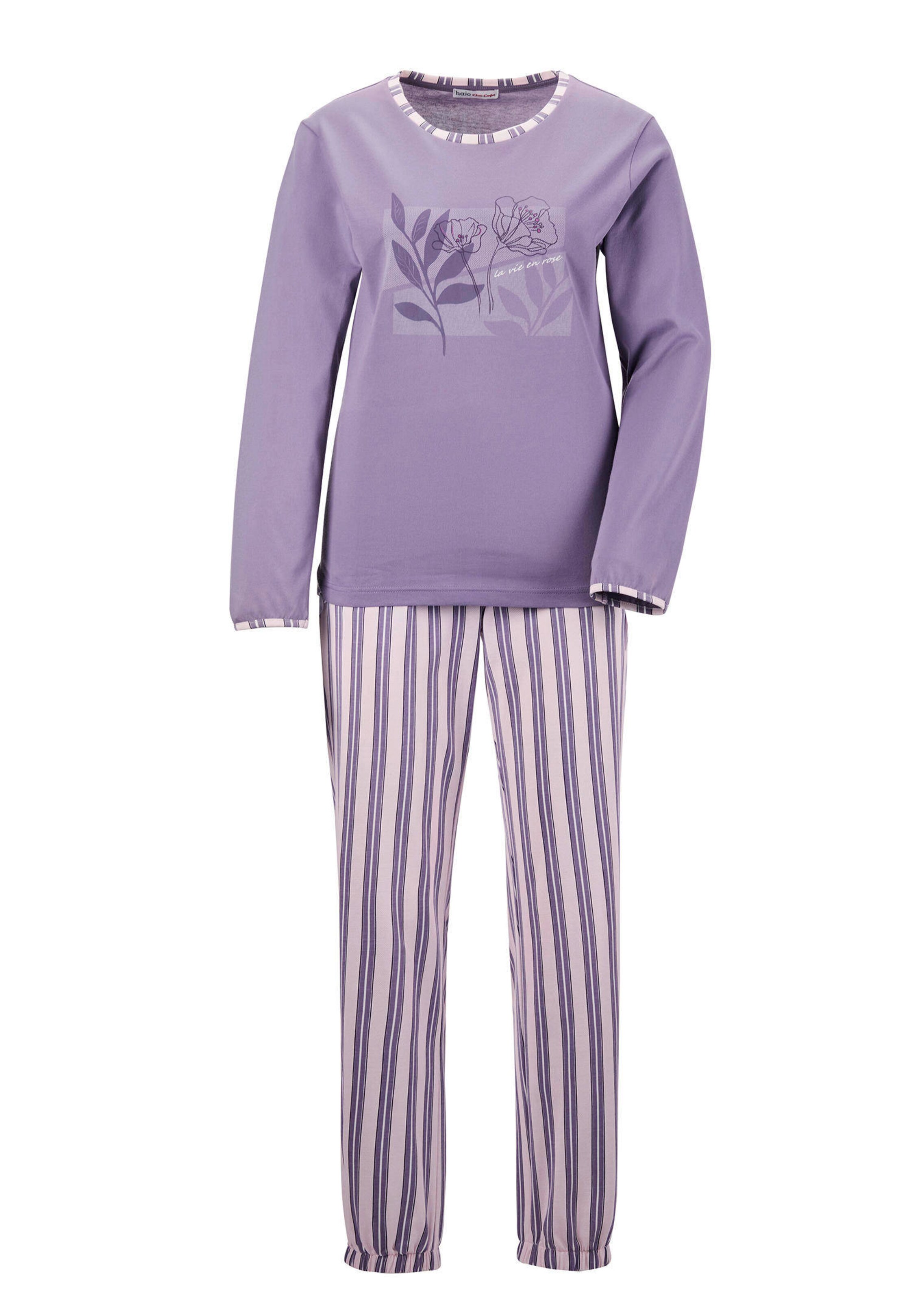 Pyjama mit Streifen und Blütenmuste thumbnail 5