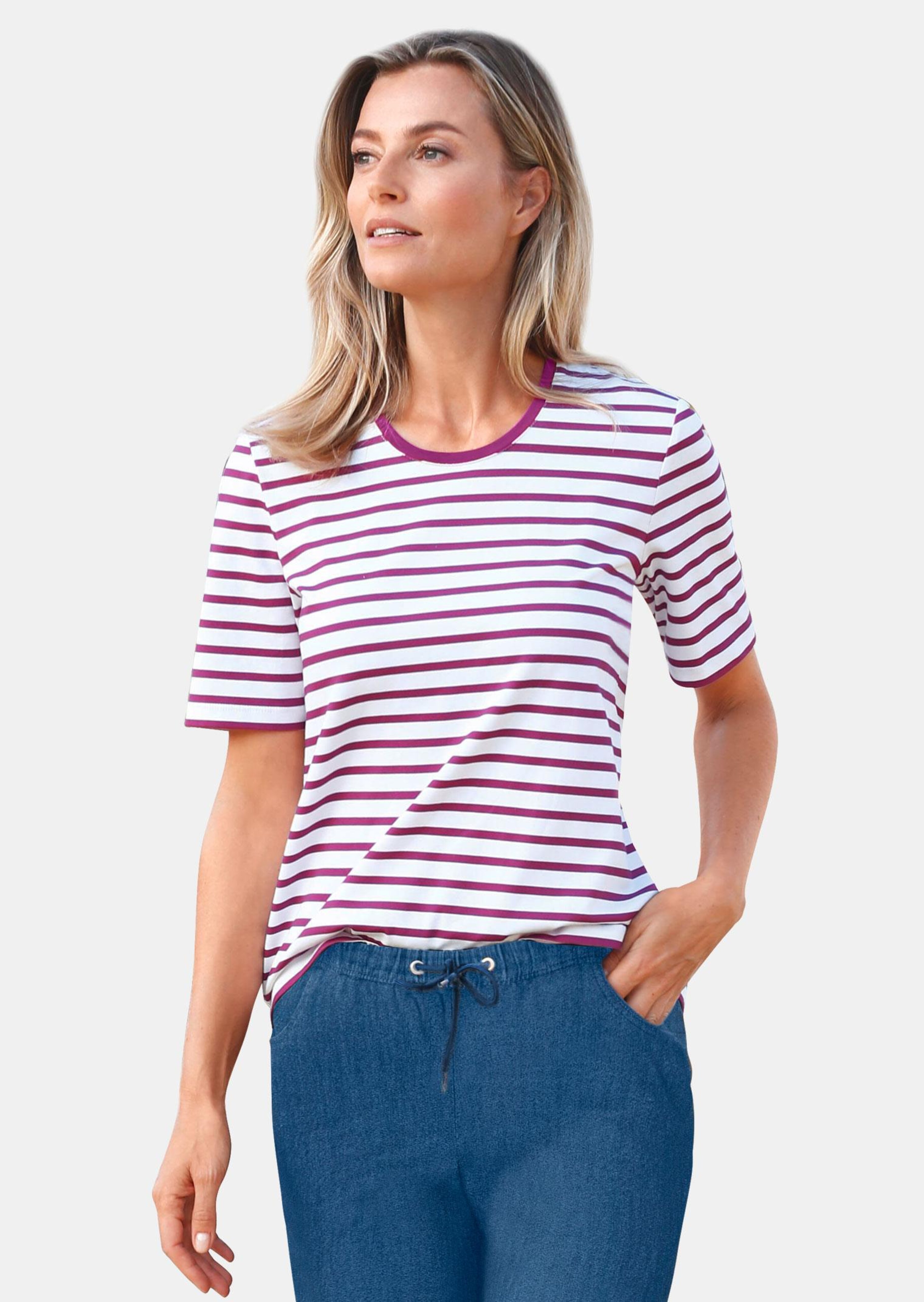 Gestreept shirt met halflange mouwen