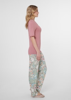 Pyjama mit Rüschen und Blütenprint thumbnail 5