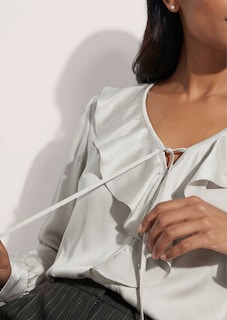 Satinbluse mit Volants thumbnail 6