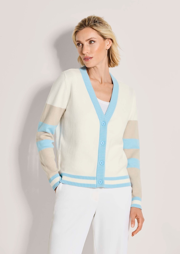 Cardigan mit gestreiften Akzenten