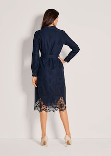 Robe chemise brodée avec dentelle thumbnail 4