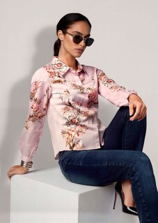 Cotton shirt featuring a floral print thumbnail 5