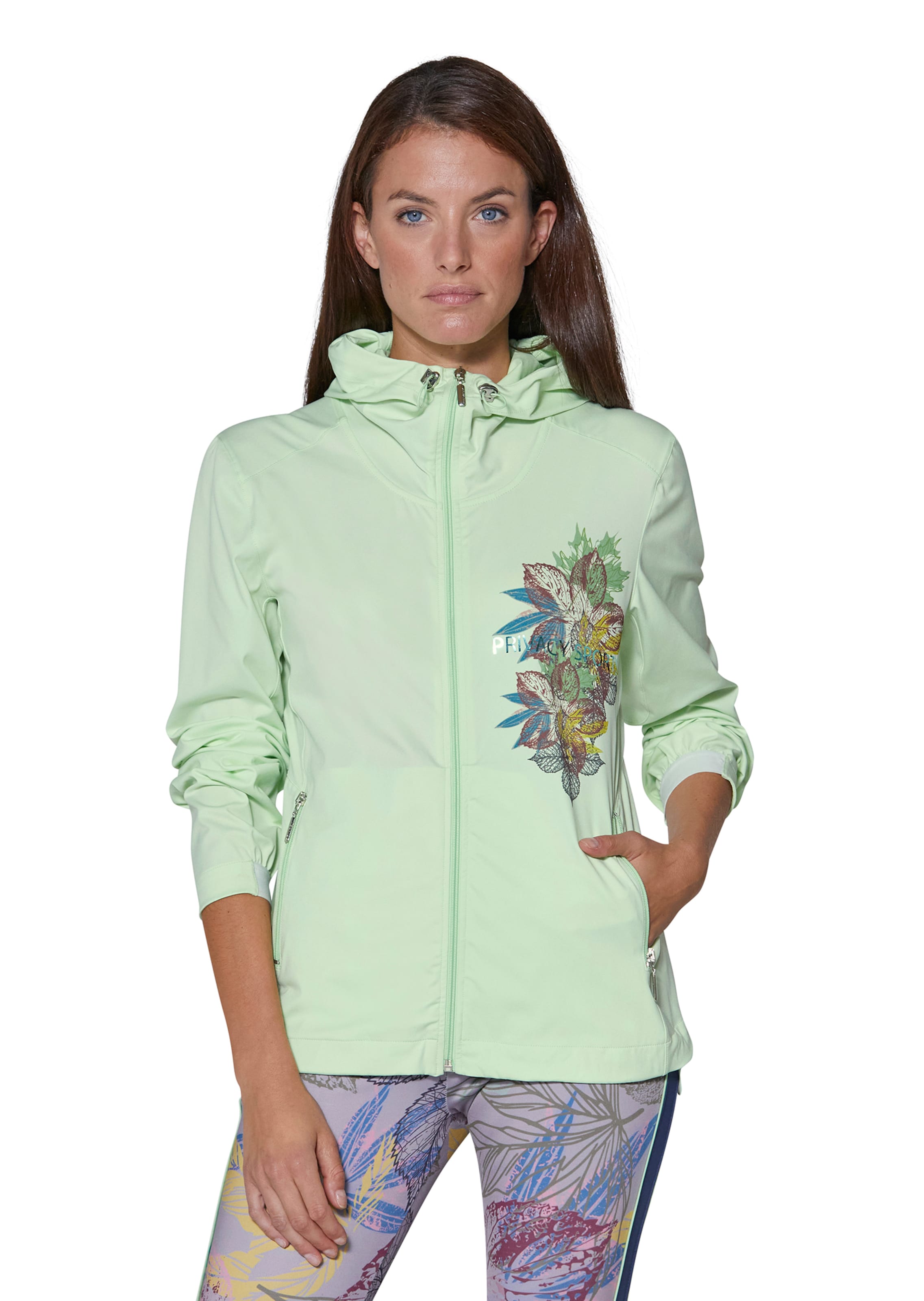 Leichtjacke mit floralem Printmotiv