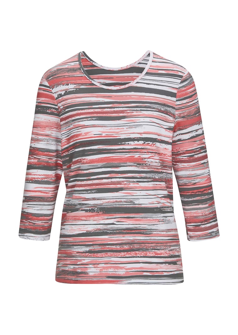 Viskoseshirt mit künstlerischen Streifen