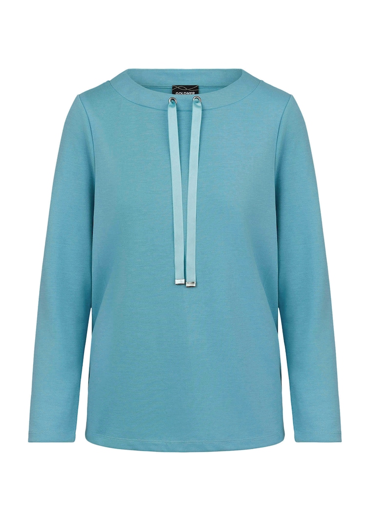 Sweat-shirt avec cordon décoratif à l'encolure bateau