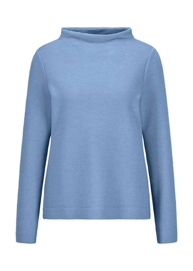 Sweat-shirt en maille ottoman- avec col roulé
