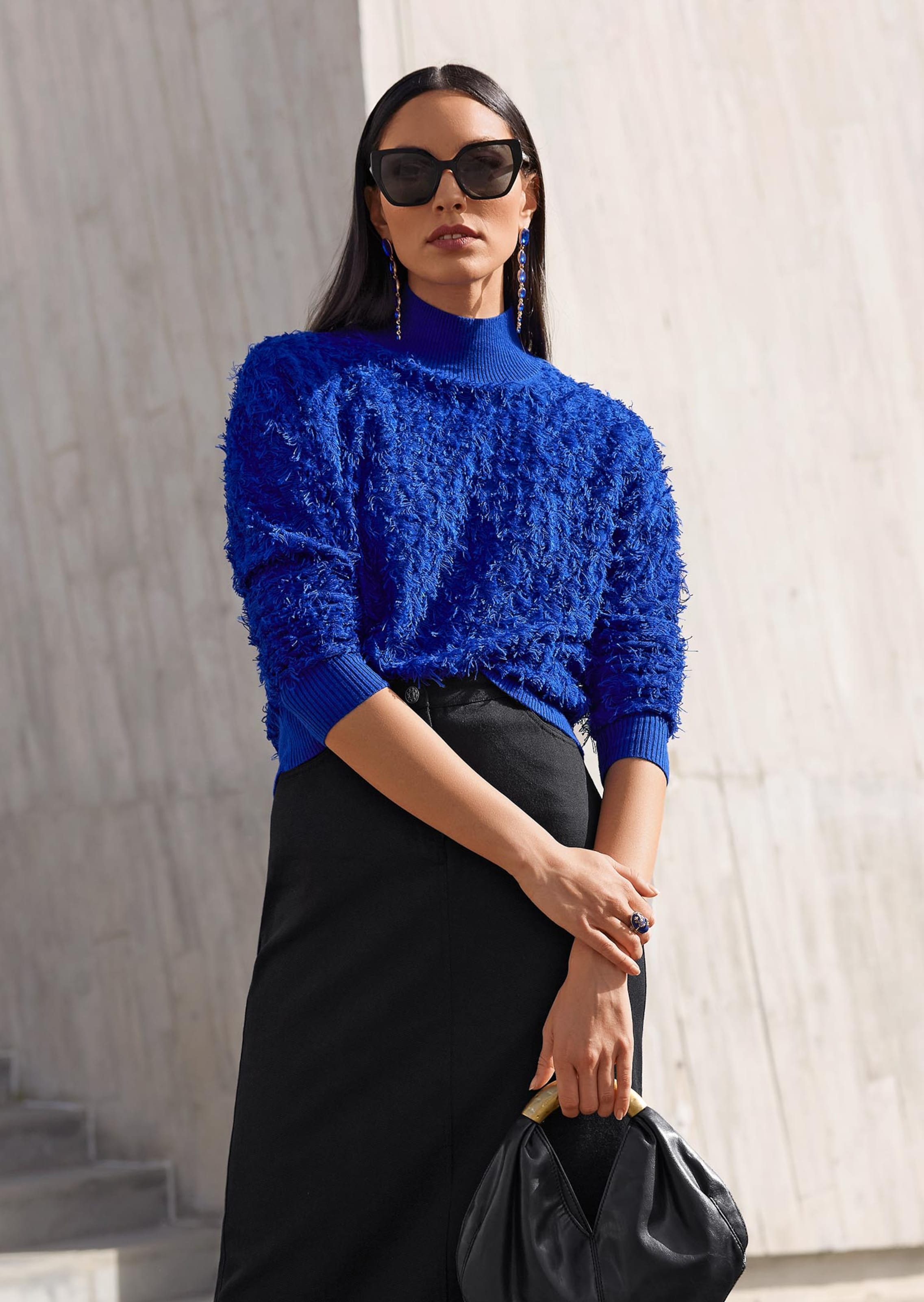 Strickpullover mit Fransenmuster