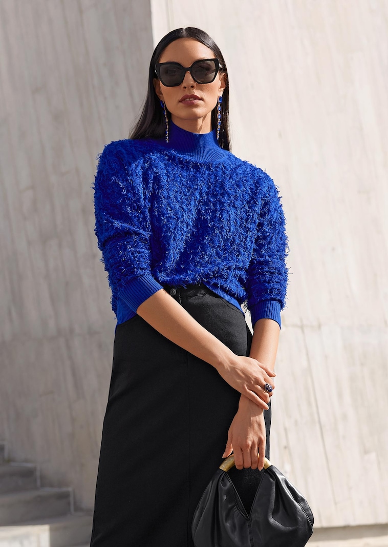 Pull en tricot à franges