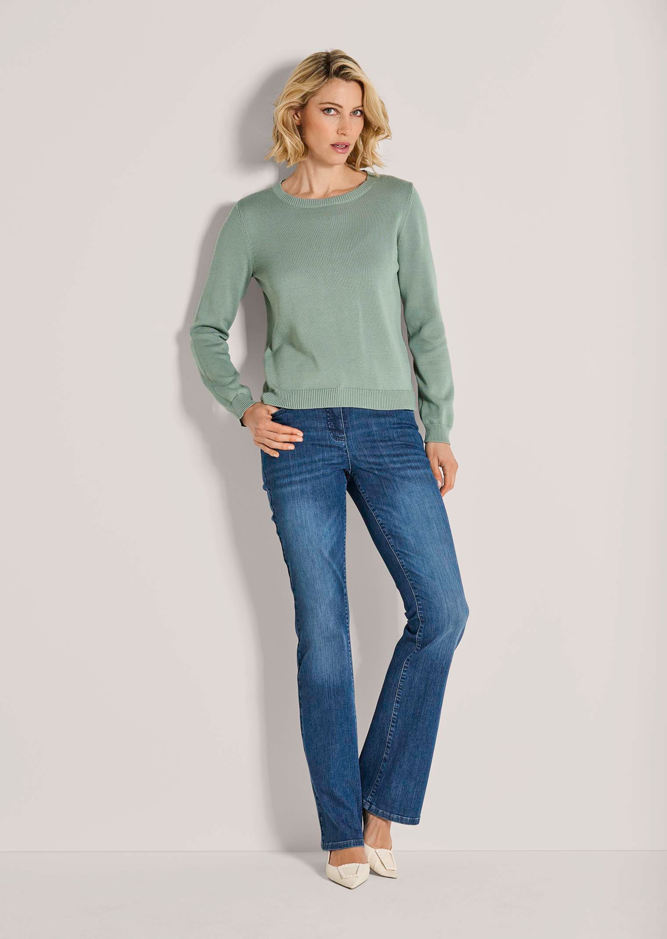 Feinstrick-Pullover aus reiner Baumwolle