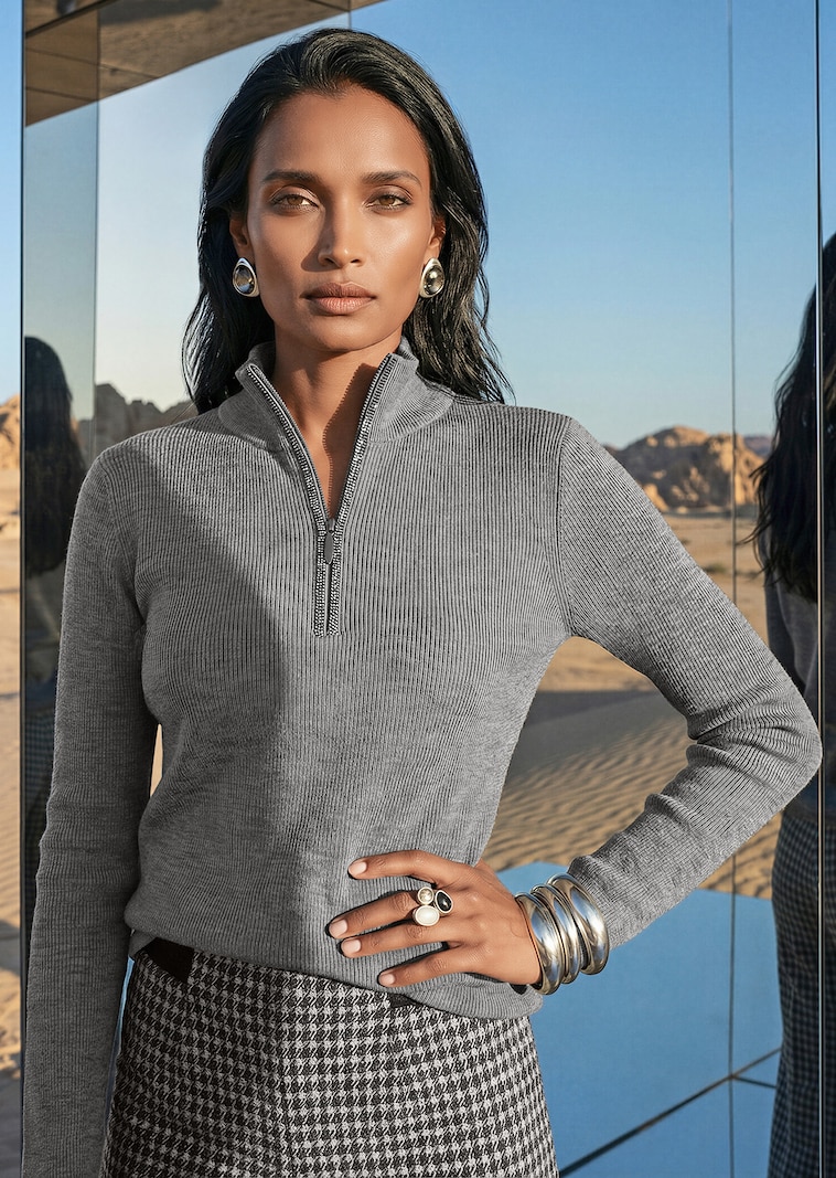 Pull camionneur tricoté en laine vierge
