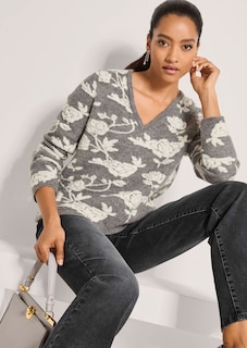 Pullover mit floralem Jacquard-Muster thumbnail 5