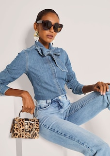 Jeansbluse mit Schluppe thumbnail 5