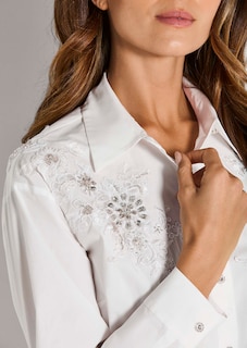 Hemdbluse mit Spitze und Glanz-Akzenten thumbnail 6