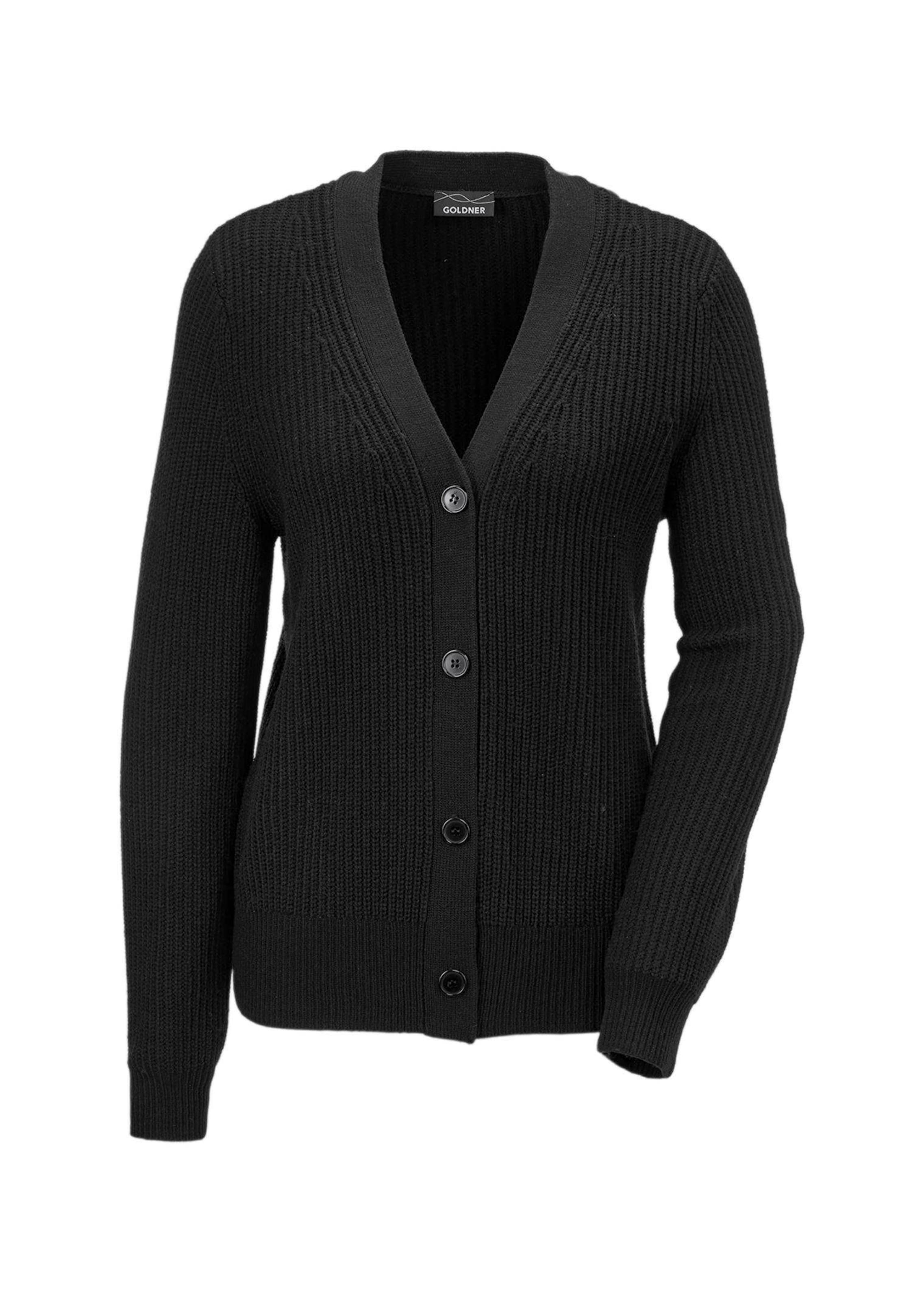 Pflegeleichte Strickjacke in hochwertiger Rippenstruktur