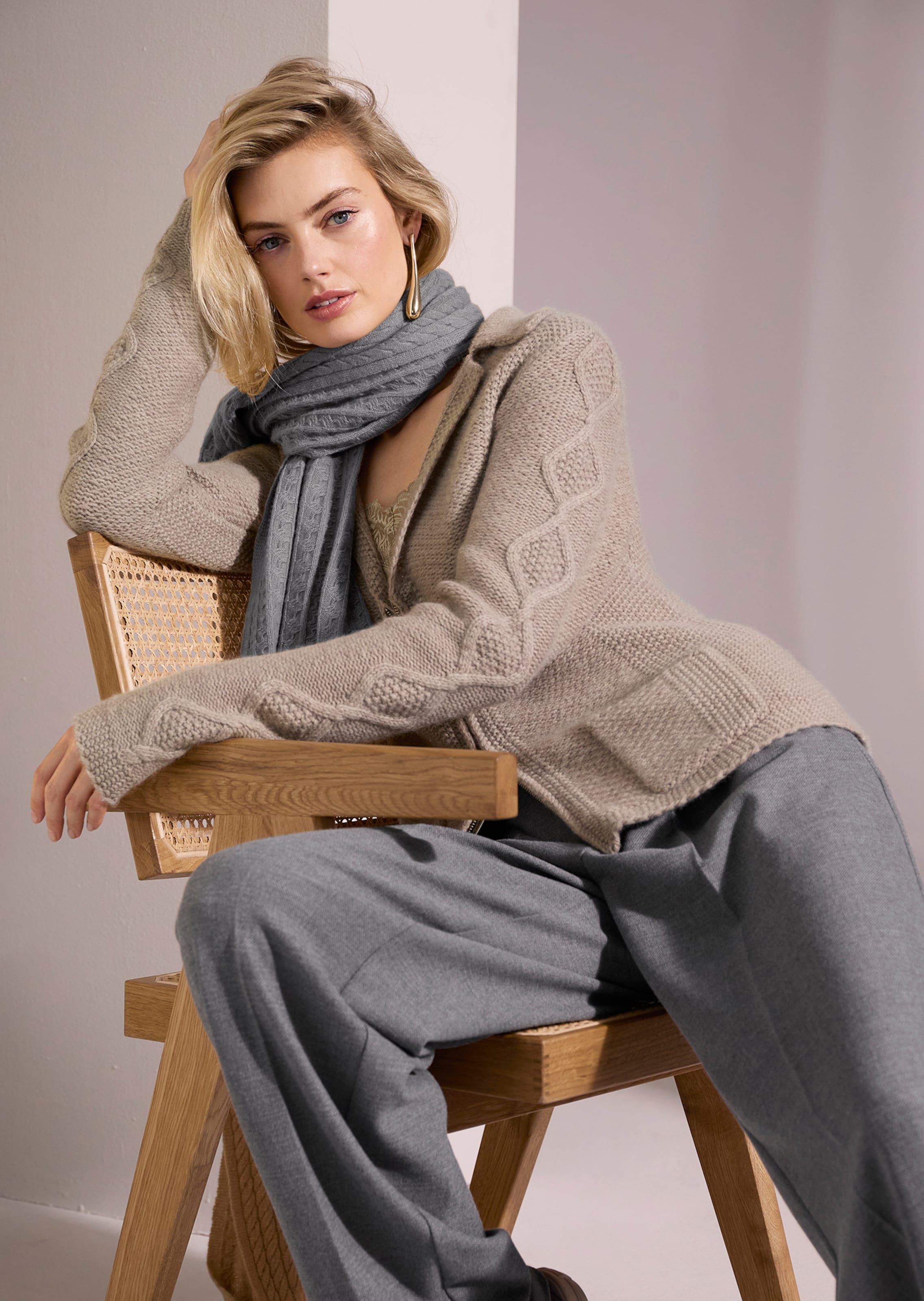 Blazer en maille. Pur cachemire