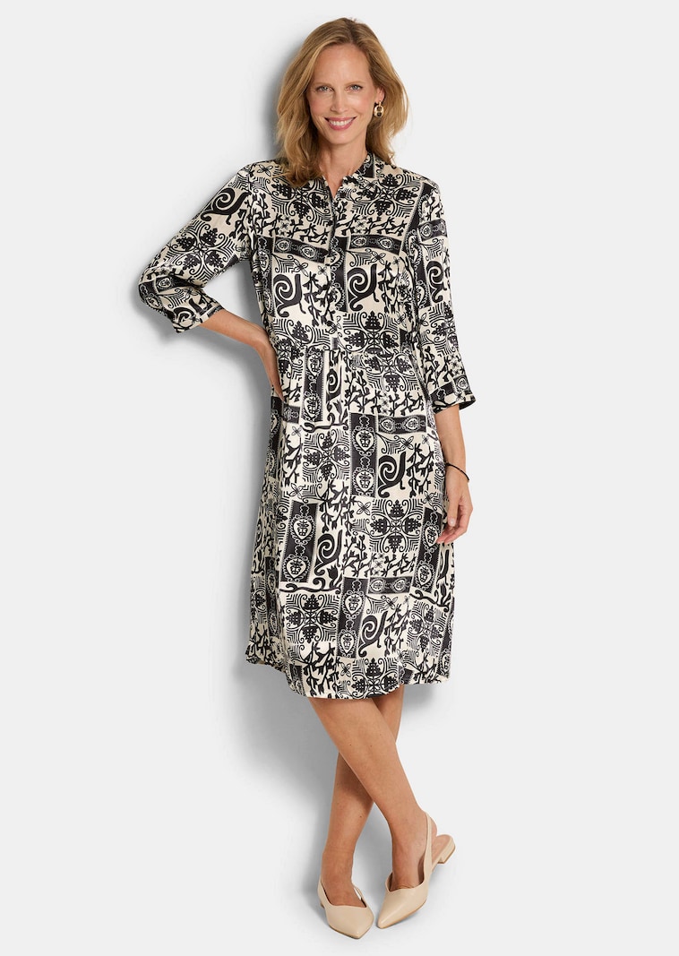Hemdblusenkleid aus Viskose-Satin