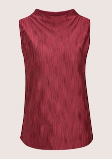 Ärmelloses Struktur-Shirt mit Stehkragen thumbnail 7