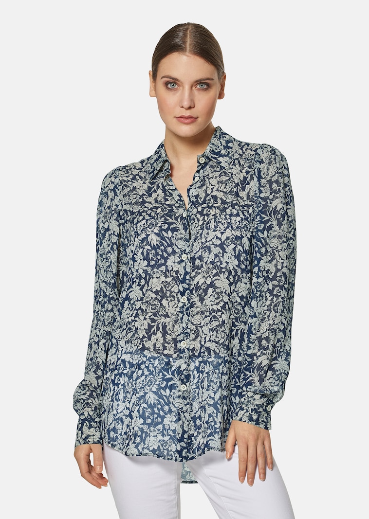 Hemdbluse mit trendstarkem Unikat-Print