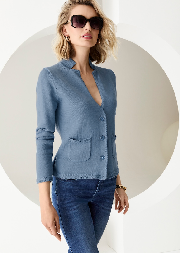 Knitted cotton blazer