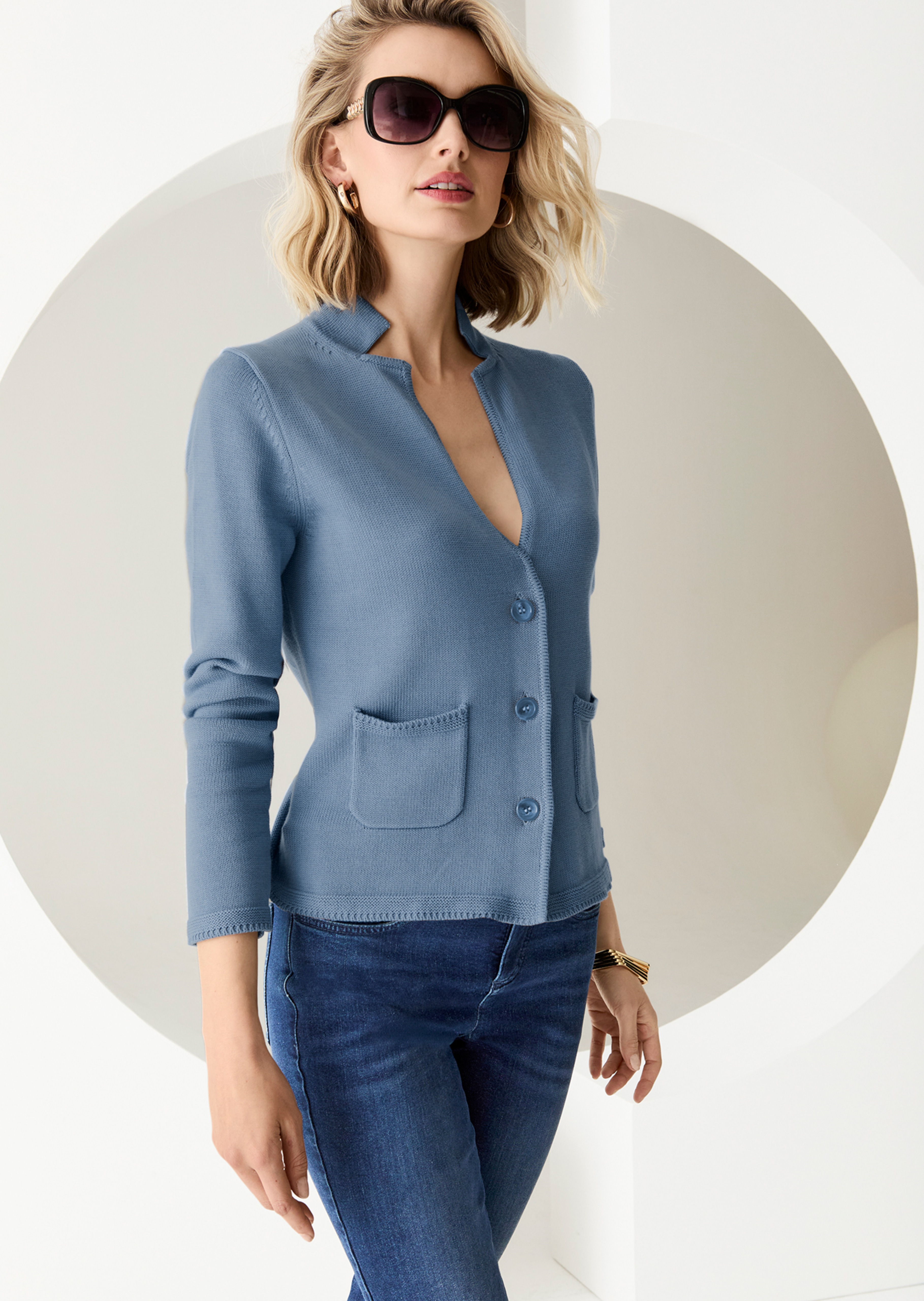Blazer en maille. Pur coton