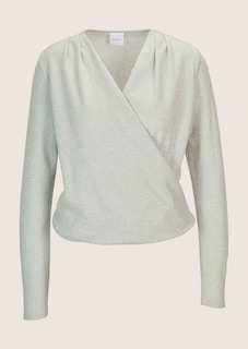 Glanzvolles Shirt im Wickel-Look thumbnail 7