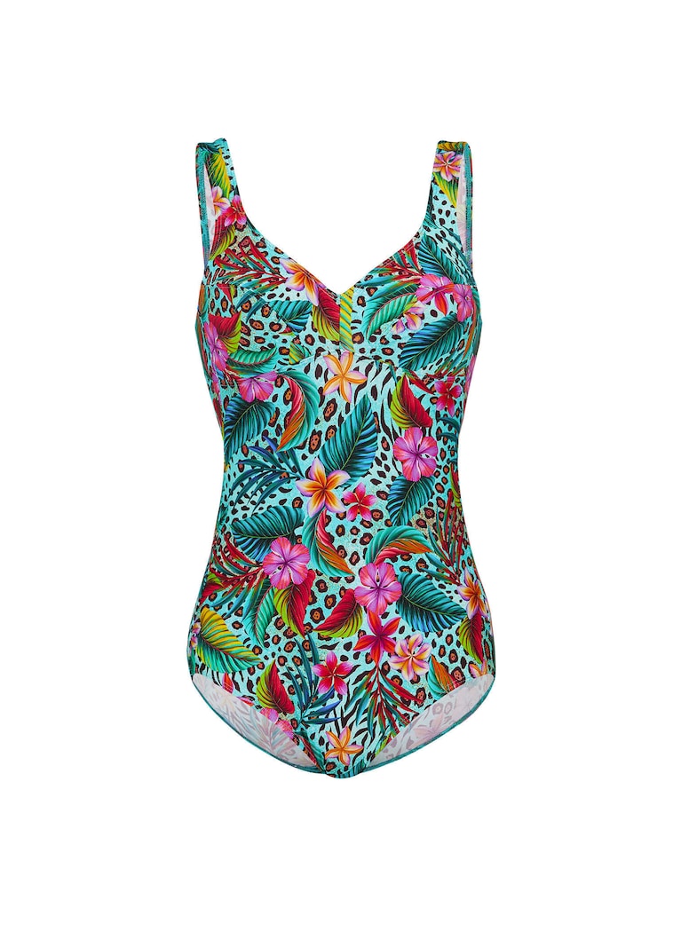 Maillot de bain avec encolure en V et doublure en filet