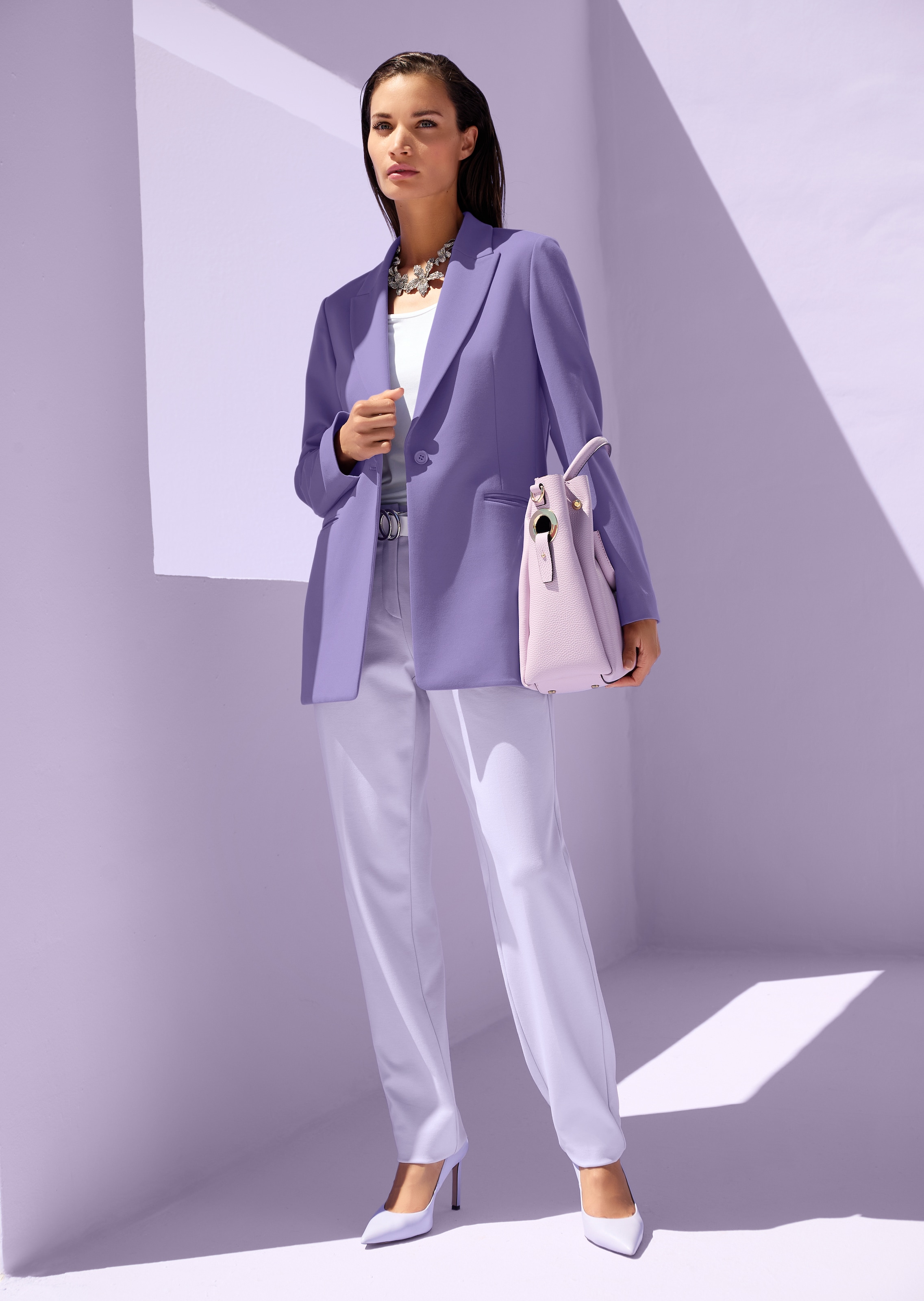 Jersey blazer in relaxed length