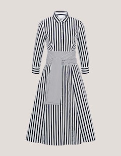 Gestreiftes Hemdblusenkleid mit Bindeschärpe thumbnail 7