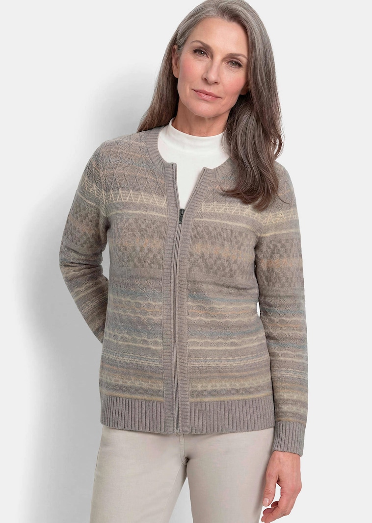 Warme Strickjacke mit Reissverschluss