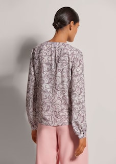 Rundhals-Bluse mit Unikat-Print thumbnail 4